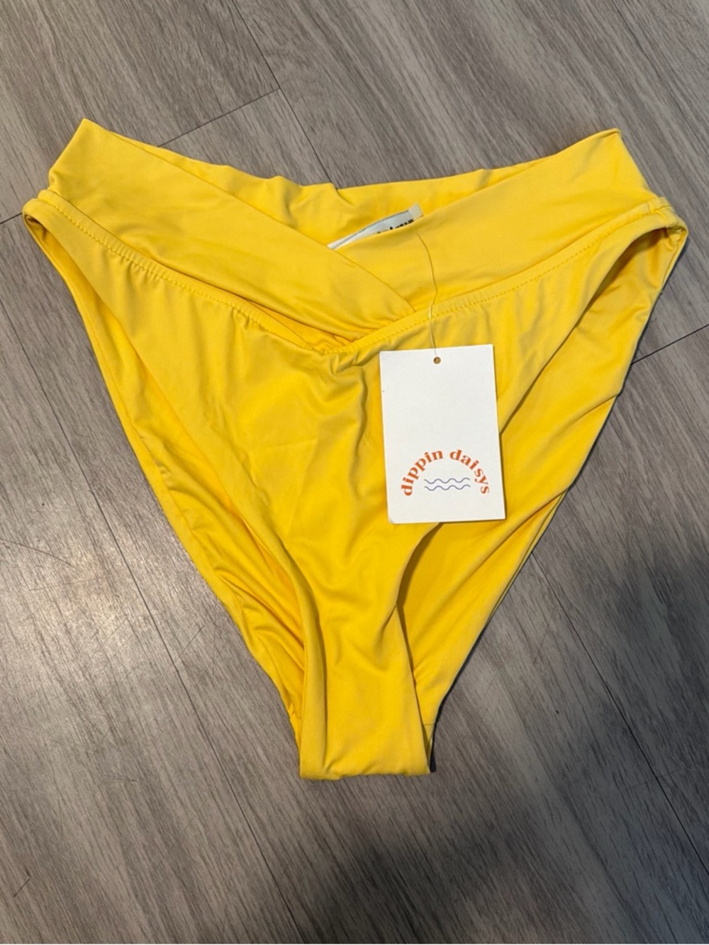 Dippin' Daisy's Bright Yellow V-Front High-Waist Bikini Bottom